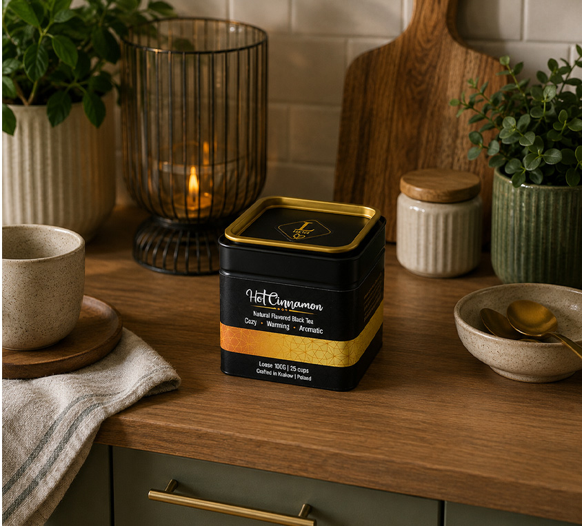 Hot Cinnamon Leo Tea w eleganckiej puszce